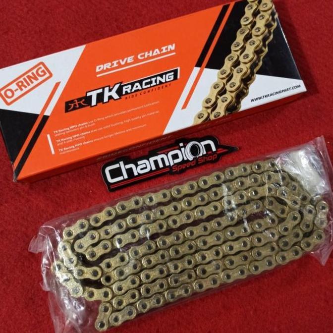 Rantai TK Racing 428 428-130 428HPO HPO Oring O-Ring Gold Bright