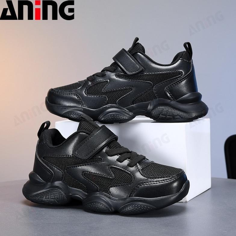 Grade Ori Aningboy Sepatu Kets Hitam Untuk Anak-Anak Pelajar Sepatu Sekolah Anak Laki Laki Sd