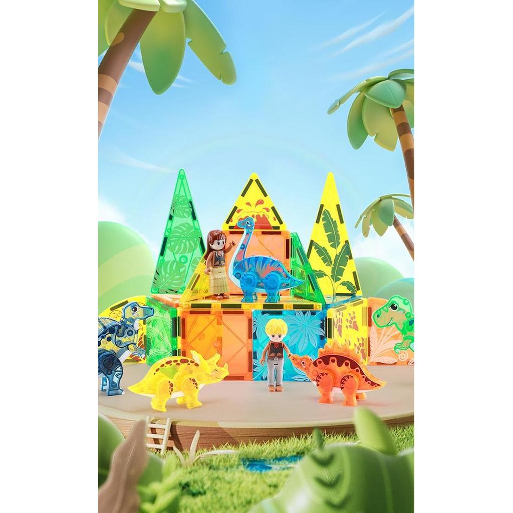 Magnetic tiles Prairie Animals 56 pcs - KEBO - Mainan Edukasi