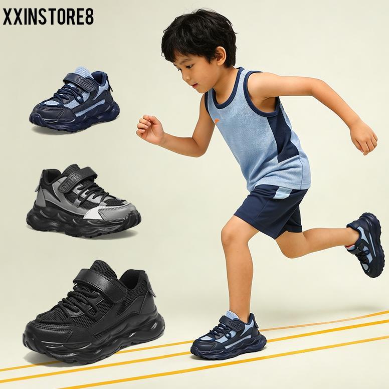 Hot Sale Cod Sepatu Anak Sepatu Sneakers Hitam Mesh Bernapas Sepatu Kasual Sepatu Siswa Pria Dan Wan