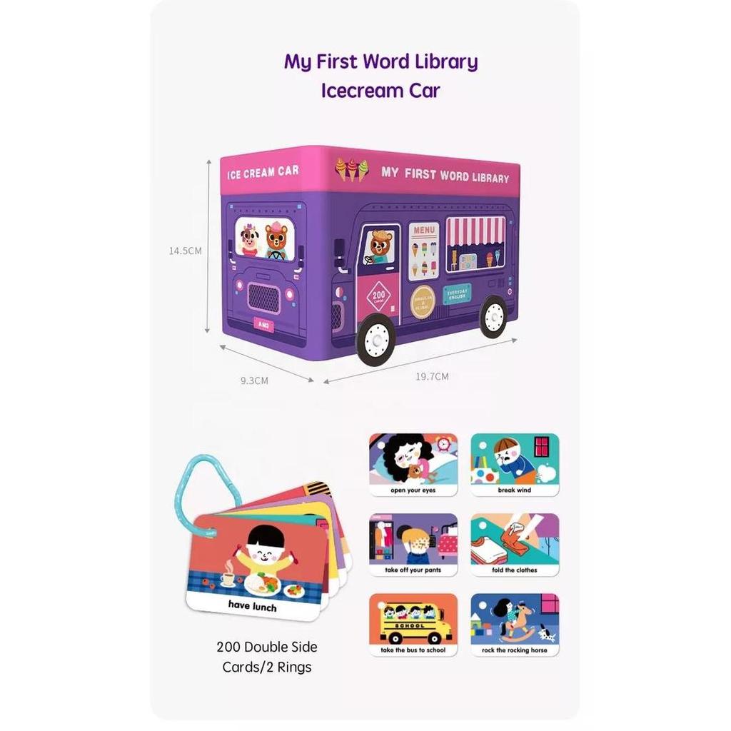 Saalin My First Word Library School Bus mainan edukasi anak Flash Card