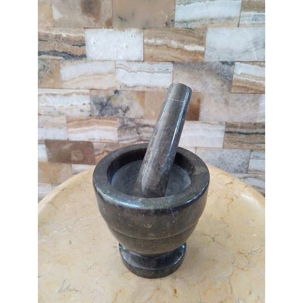 Lumpang Alu Batu Lesung Mini Marmer Asli Tumbukan Tumbuk Obat Puyer Ulekan Ulek Mortar & Pestle 4/11