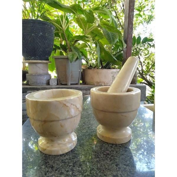Lumpang Alu Batu Lesung Mini Marmer Asli Tumbukan Tumbuk Obat Puyer Ulekan Ulek Mortar & Pestle 4/11