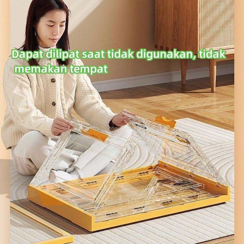 Storage Box Lipat  Transparan Kotak Plastik Kotak Penyimpanan Plastik Kapasitas Ekstra Besar Kontain