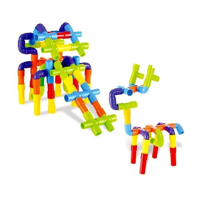 Mainan Edukasi Anak Blok Pipa Education Toys Block Pipa Shape Bentuk Brick