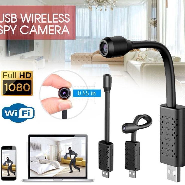 Kamera Wifi Cctv Usb App V380 Pro Hd 1080P Fleksibel Cctv Mini Spy Usb Tanpa Kabel Koneksi Ke Hp