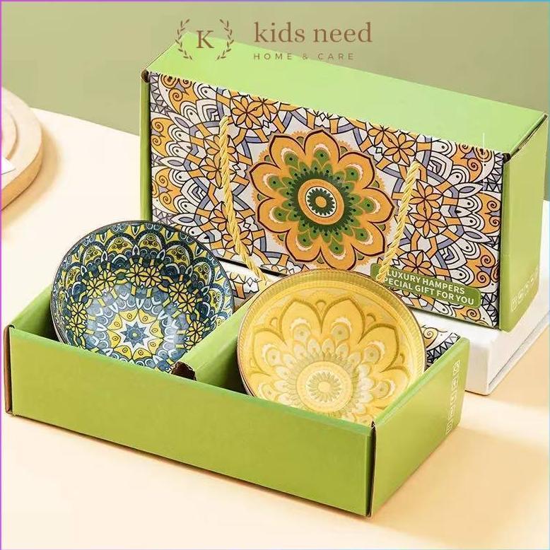 Mangkok Set Premium Peralatan Makan Porselen / Hadiah Pernikahan Mangkok Set Keramik Souvenir Mangko