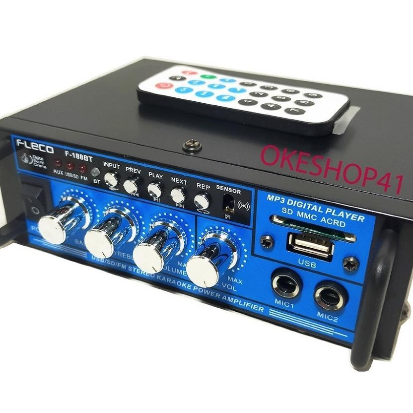 Amplifier Mini Bluetooth Fleco F-188 Power Ampli Stereo Karaoke