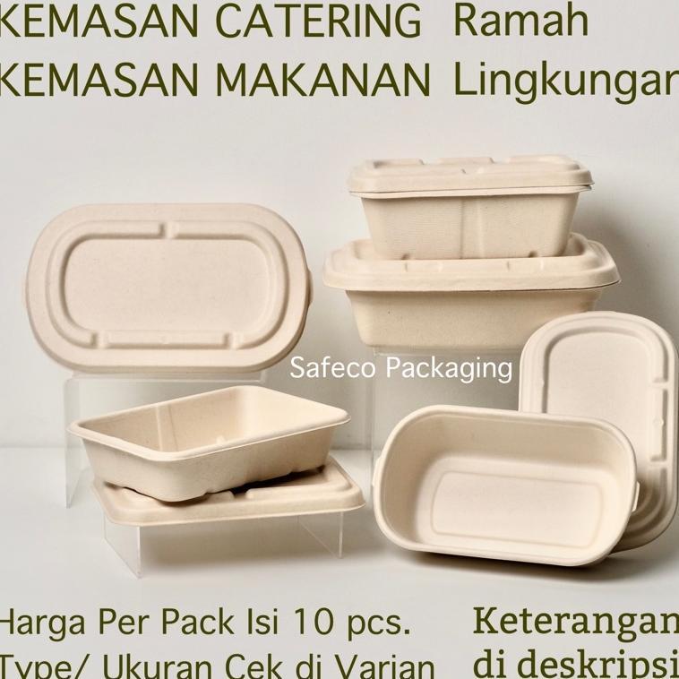Safeco Bagasse Lunch Box Dus Catering Bento Kotak Kemasan Tempat Makan Katering Packaging Kemasan Ma
