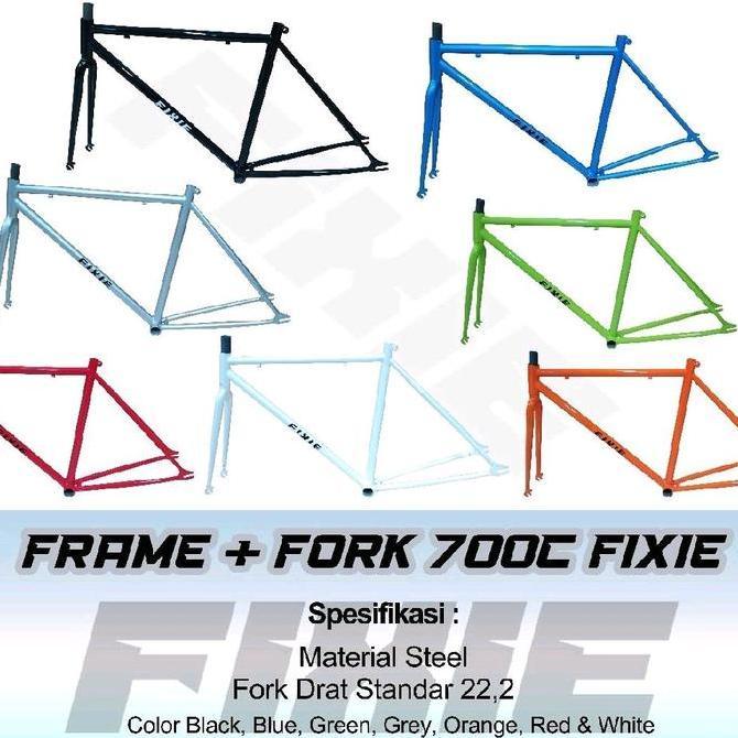 Frame + Fork Fixie Steel 700C UNITED Ukuran 49 Model Classic