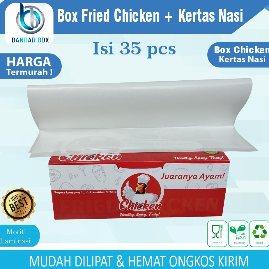 Box Fried Chicken + Kertas Ivory Nasi Kotak Ayam Lunc Box Paper Box Kfc Dus Nasi
