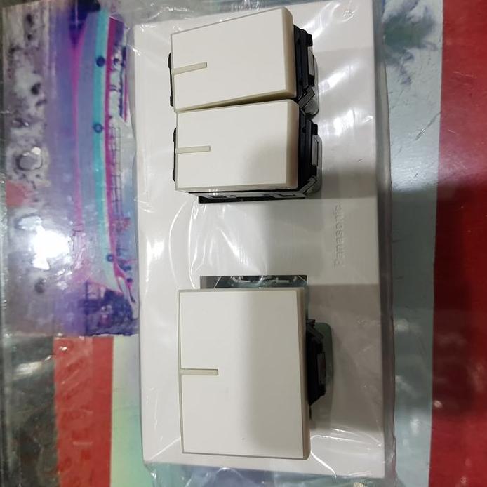 Ready Saklar Panasonic 2gang isi 3 mata saklar Style E series inbow