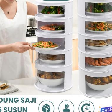 Tudung Saji 5 Susun Belum Rakitan Rak Penyimpanan Makanan Estetik Berbagai Varian Warna Sni Murah