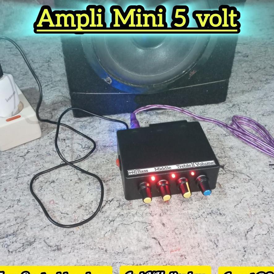 Ampli Mini 5V Tone Control Bass Middle Treble Input Rca Amplifier Audio Musik Speaker 3-6 Inch