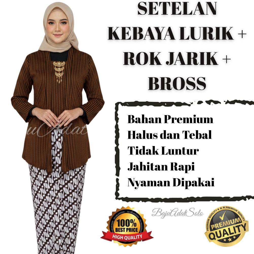 Diskon Set Kebaya Lurik//Kebaya Lurik+Rok Jarik Wiru+Bross