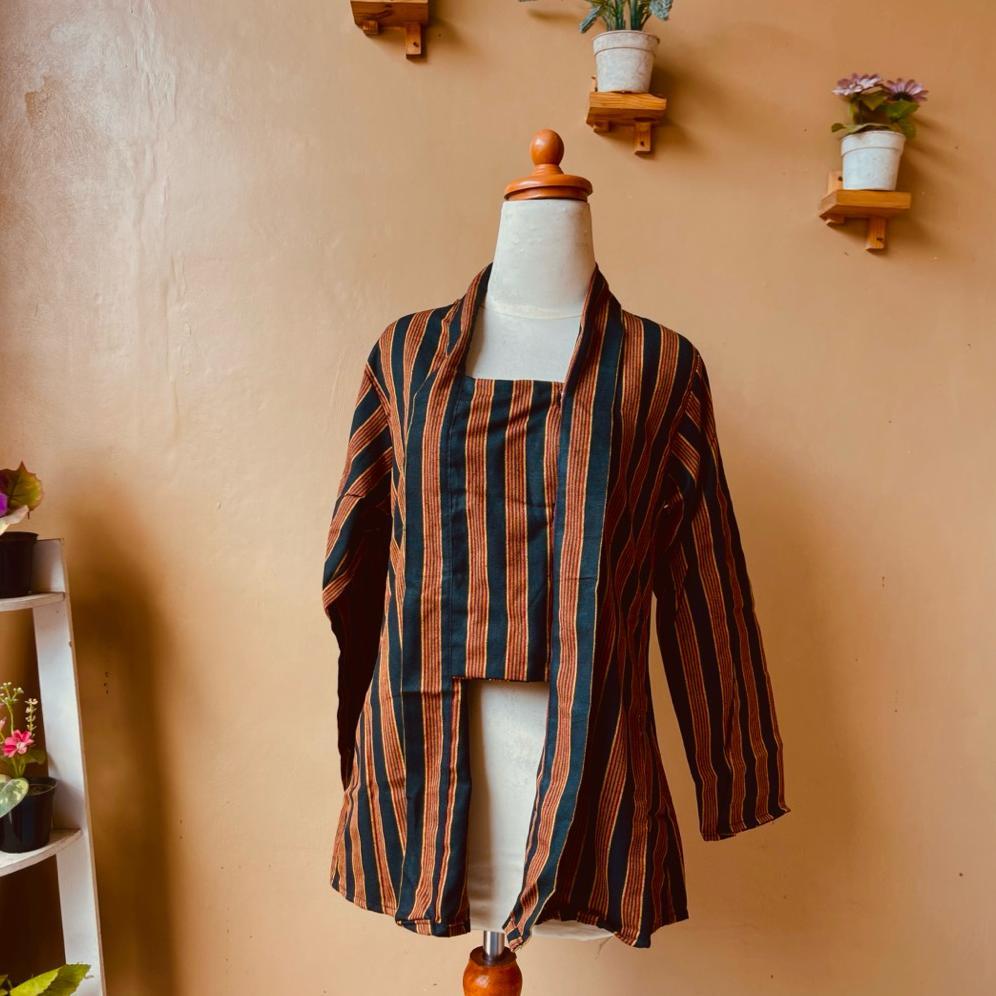 Diskon Atasan Kebaya Lurik Kutubaru Dewasa Baju Lurik Adat Jawa Lengan Panjang Dewasa Wanita (Origin