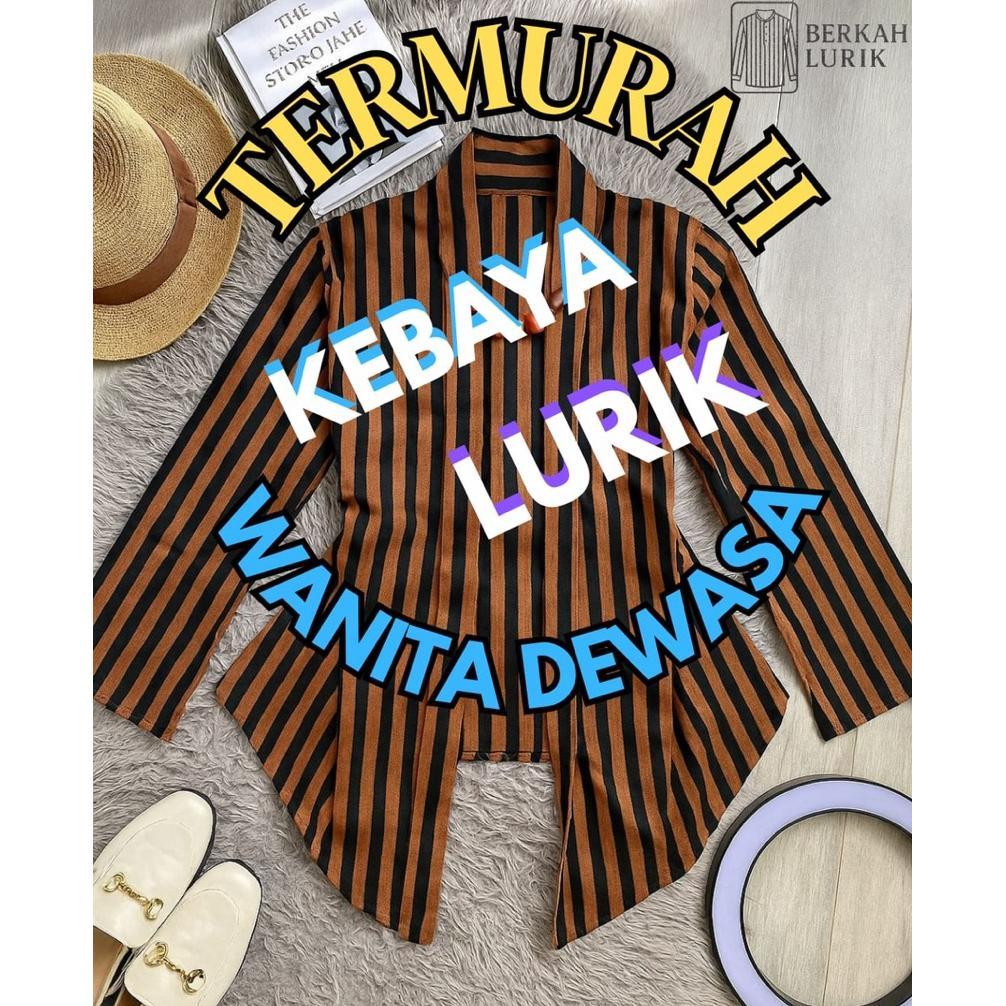 Free Ongkir Kebaya Lurik Wanita Model Kutubaru Baju Adat Jawa Surjan Lurik Jogja Solo | Bahan Tenun 