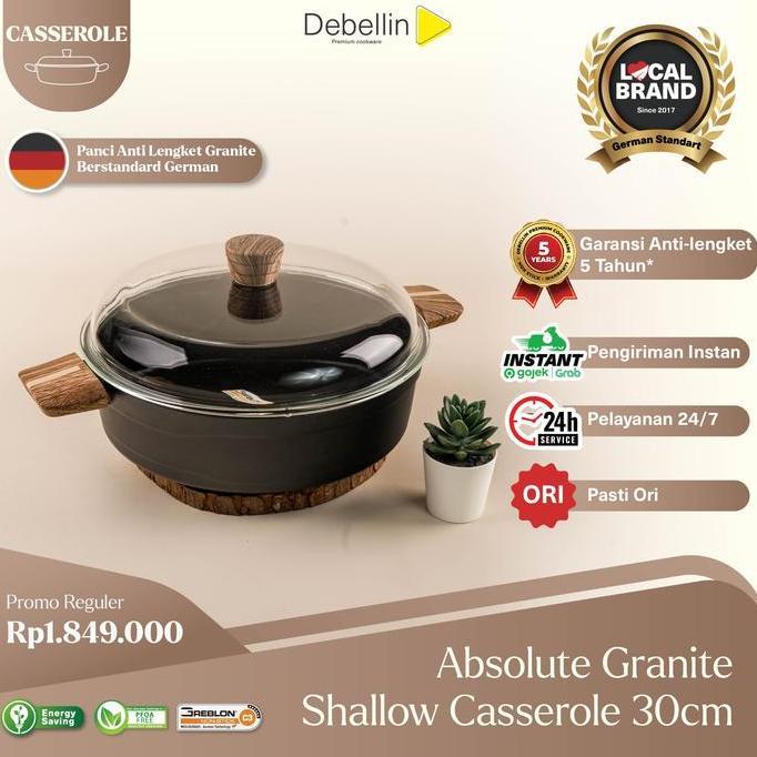DEBELLIN Absolute Granite Shallow Casserole 30cm