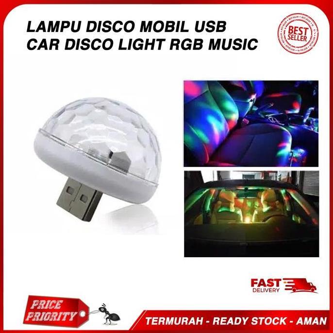 Lampu Disko Mobil SENSOR MUSIK / Car Disco Light RGB Kabin LED Disco