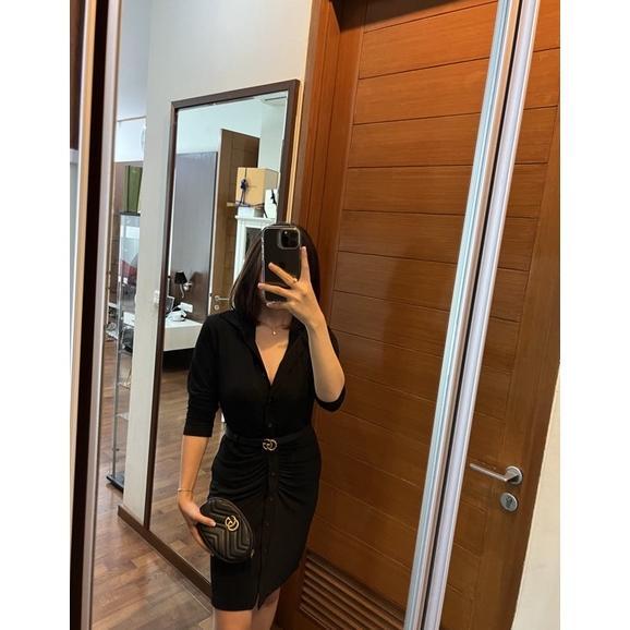 DRESS LONG SLEEVE BAJU DRESS KERUT TANGAN PANJANG KOREAN DRESS