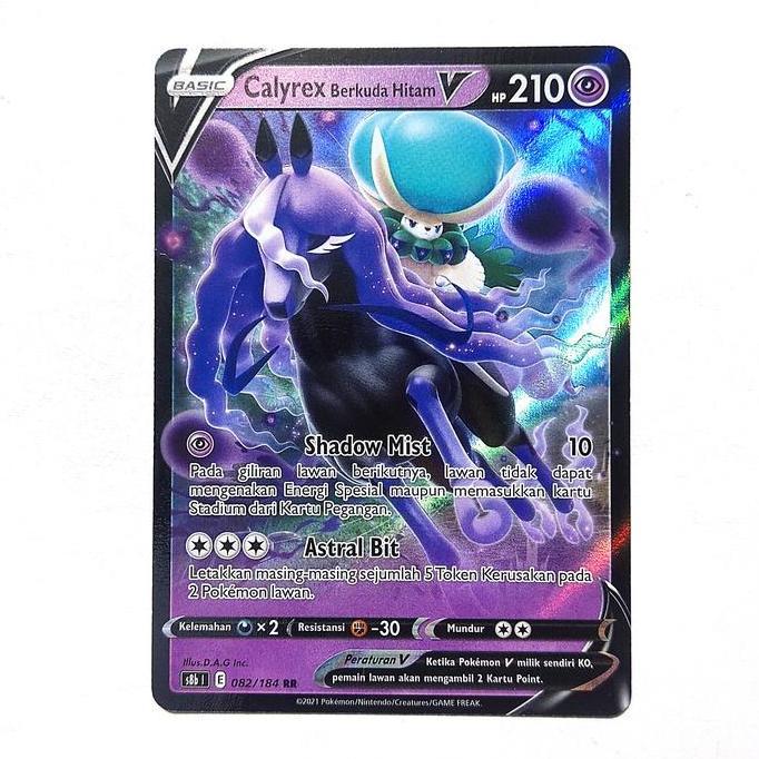Calyrex Berkuda Hitam V RR 082/184 S8b - Kartu Pokemon Indonesia