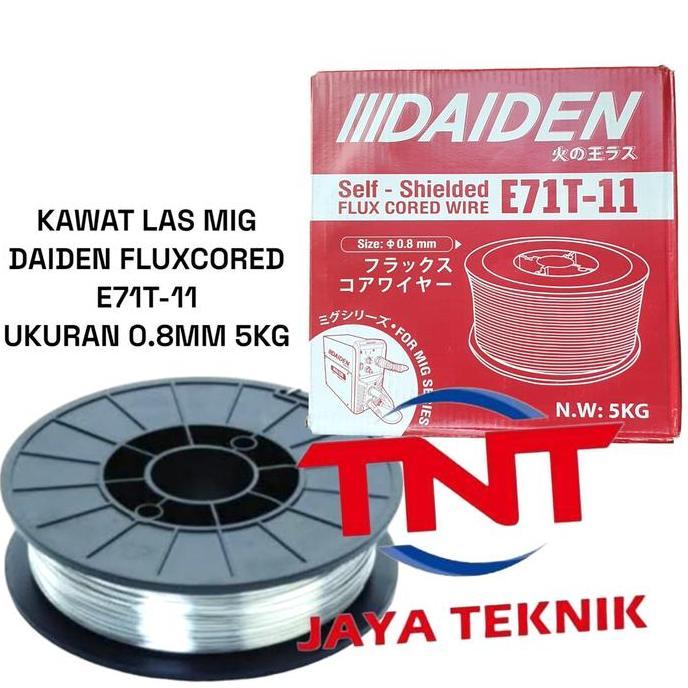 KAWAT LAS FLUX CORE E71T-11 DAIDEN 0.8MM 5KG / KAWAT LAS DAIDEN 0.8 MM