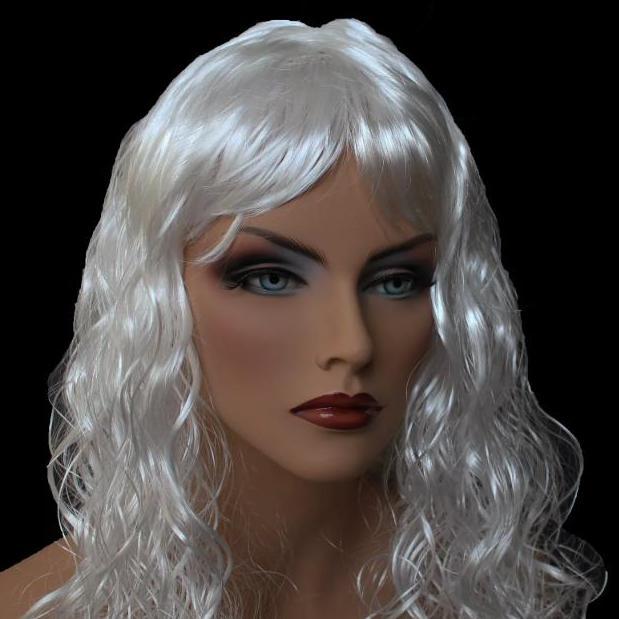 New WIG WARNA PUTIH PANJANG KERITING COSPLAY ZEUS SANTA