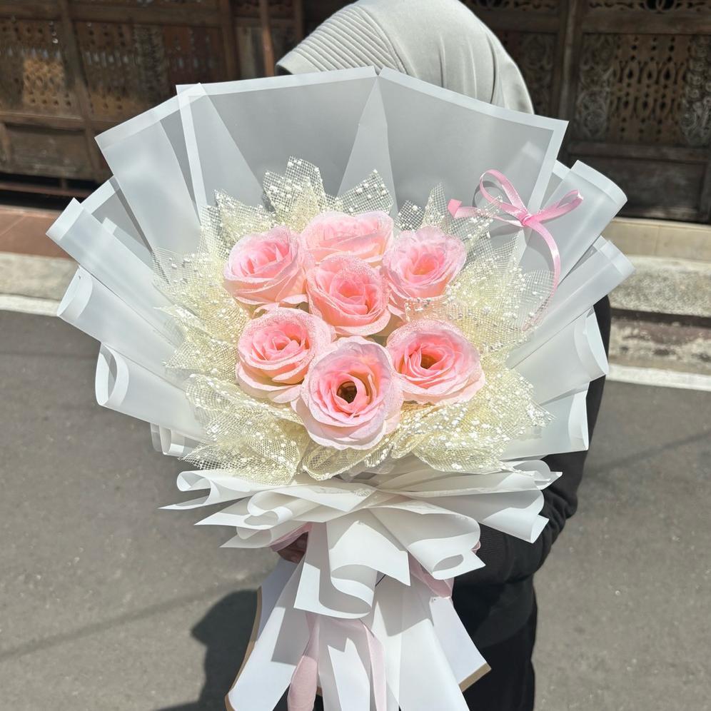 Diskon Glitter Buket Bunga Arificial | Awet Anti Layu | Buket Wisuda | Bouquet Wisuda Malang