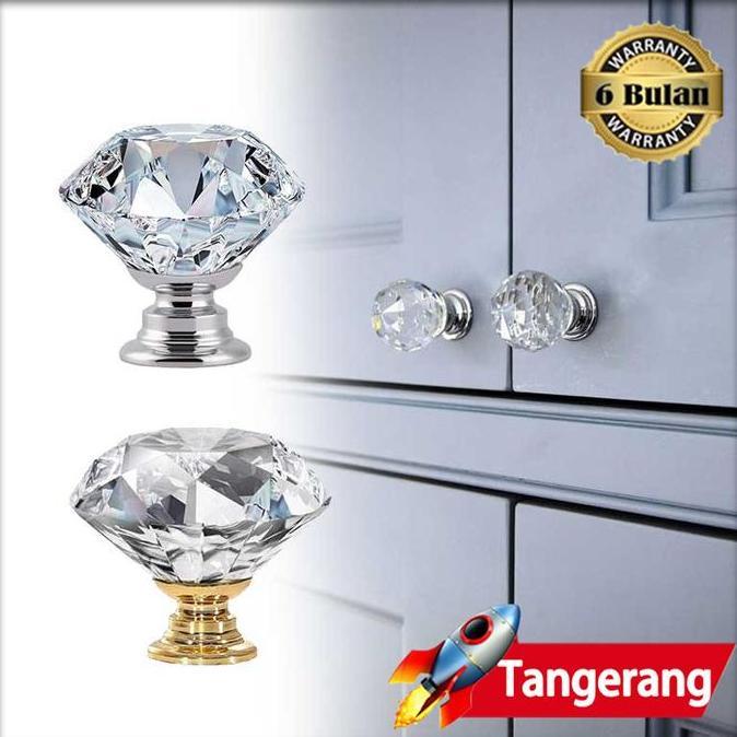 DEFAECO Tarikan Berlian Kristal Crystal Knob Kenop Kristal Handle Laci Pintu