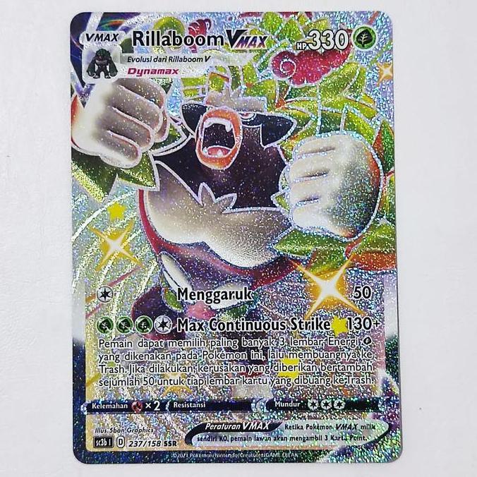 Rillaboom VMAX SSR 237/158 SC3b - Kartu Pokemon Indonesia