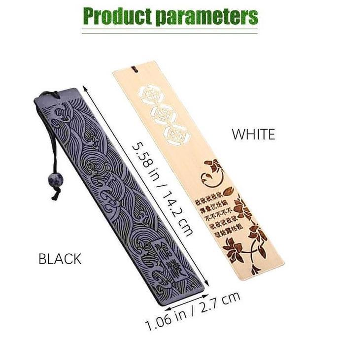 ESPRIZO Pembatas Buku kayu Bookmark Kayu Gaya Cina Souvenir Gift Hadiah Alat Tulis Penanda Buku Gaya