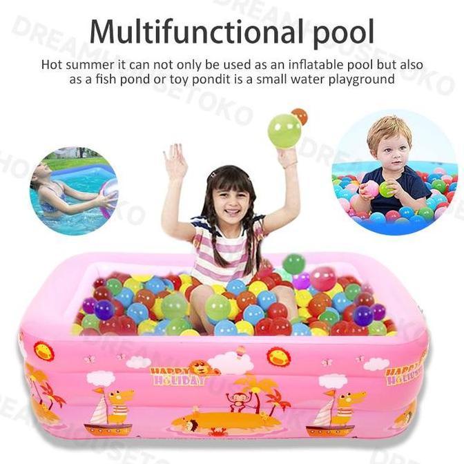 JODHOZ Kolam renang anak murah + pompa 1.5M Kolam Renang Anak Jumbo 3Rings Kolam Renang Keluarga Tiu