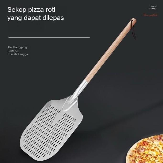 133cm Pizza Shovel Gagang Panjang Sekop Pizza Panjang Stainless Pizza Shovel HM