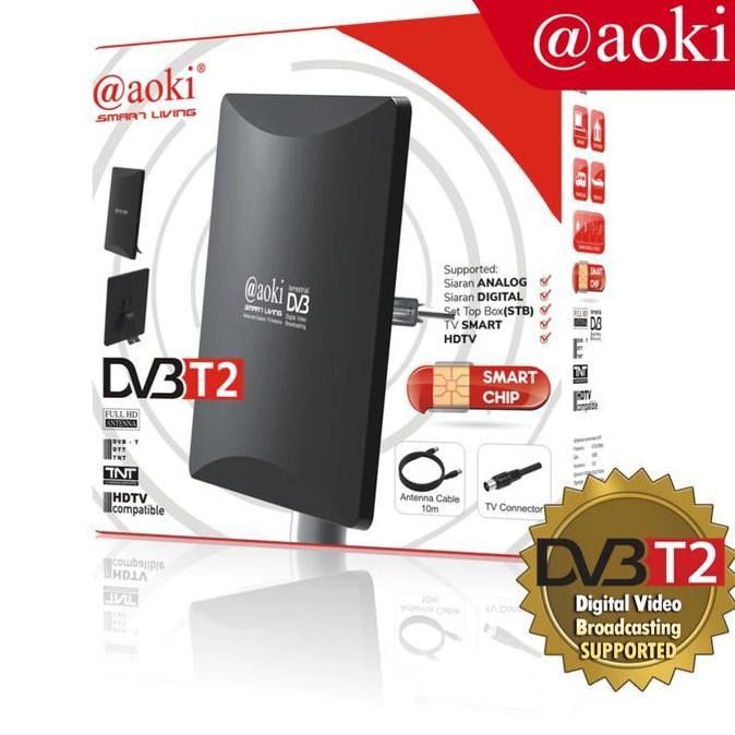 Aoki Antena 2 Tv Digital Luar Dalam Indoor Outdoor At3000 Kabel Terlaris