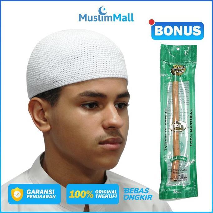 Wekup Kopiah Rajut Yaman Polos Putih Peci Rajut Tebal Pria Off White Thekufi