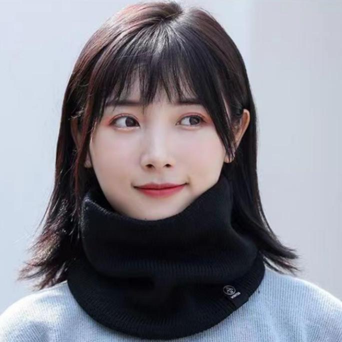 Capelli- Syal Leher Gaya Korea Rajut Tebal 2 Lapis Bahan Fleece Hangat Pria & Wanita Syal Motor