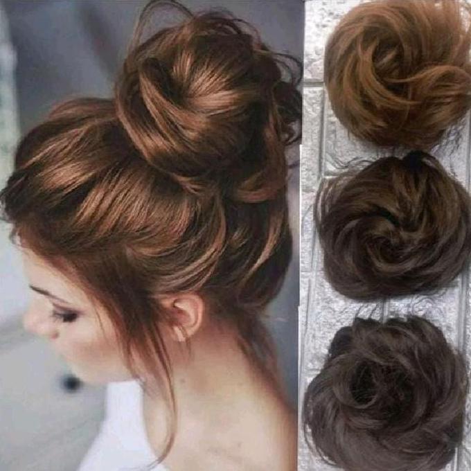 Capelli- Ikat Rambut Wig Rambut Palsu Konde Cepol Rambut Bervolume Untuk Pesta Karet Rambut Palsu Wi
