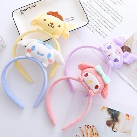 Capelli- Bando Boneka Cartoon Headband Purple Monster Dog Pacha Pink Bunny Halus Lembut