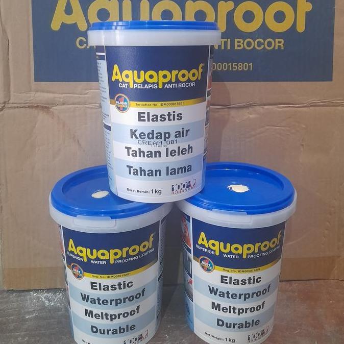 Flestrik- Aquaproof 1Kg Aquaproof Abu Putih Hitam Cream Waterproof Elastex Anti Bocor Variasi Warna 