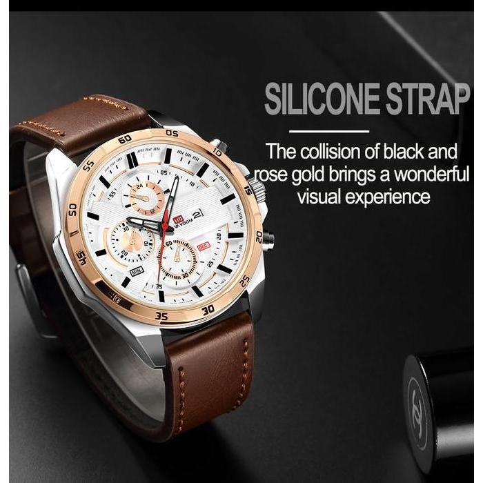 Cloknlok- Jam Tangan Pria Vava Voom 216 Original Kronograf Kalender Analog Hadiah Watches
