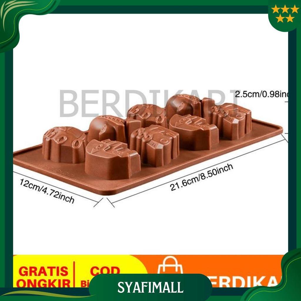 Berdikari Isi 8 Cetakan Jelly Puding Coklat Permen Kue Nugget Fondant Silikon Agar Karakter Motif Tr