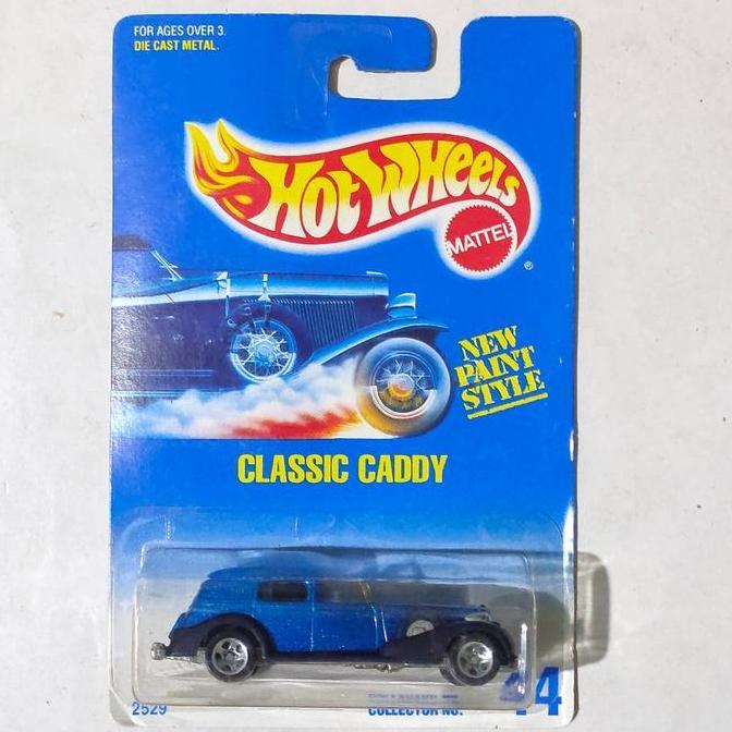 HW Hot Wheels 1935 35 Cadillac Classic Caddy biru 1992 base besi blue card