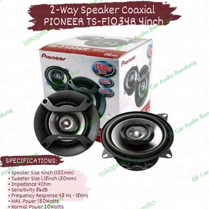 NEW Speaker 4inch 2way Coaxial PIONEER TS - F1034R