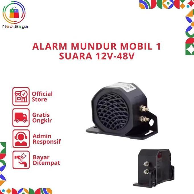 Alarm Mundur Mobil 1 Suara Back Horn/Klakson Mundur Truck & Bus 12V-48V [Neosaga] Terbaru