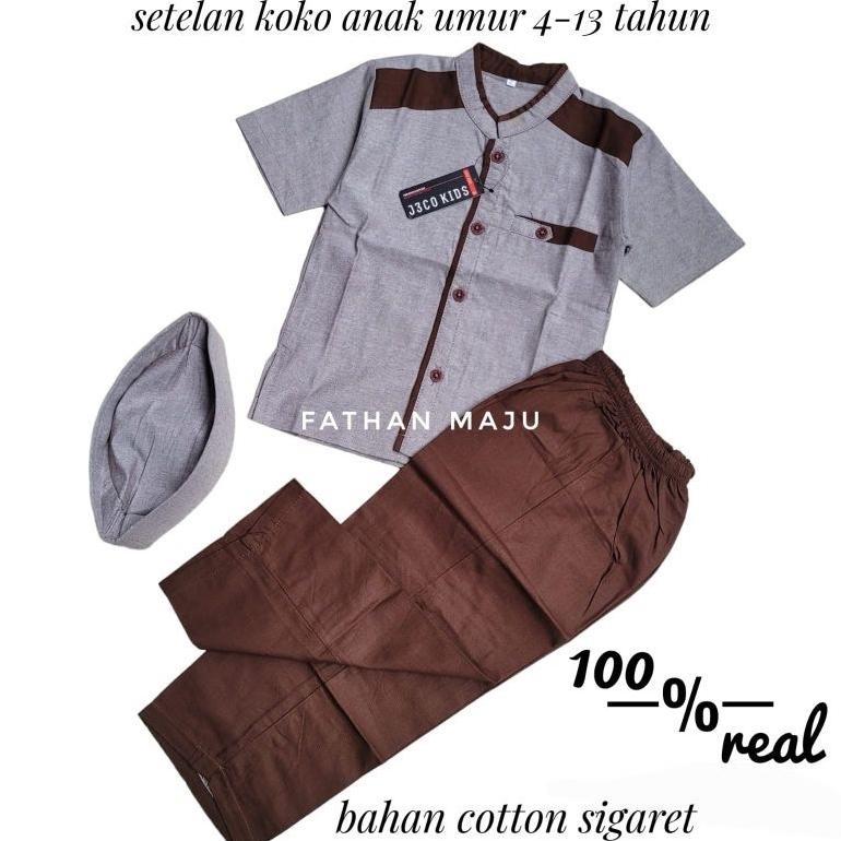 Diskon Baju Stelan Koko Anak Laki Laki 4-14 Tahun Baju Muslim Anak Cowok Setelan Koko Anak Cowok Ter