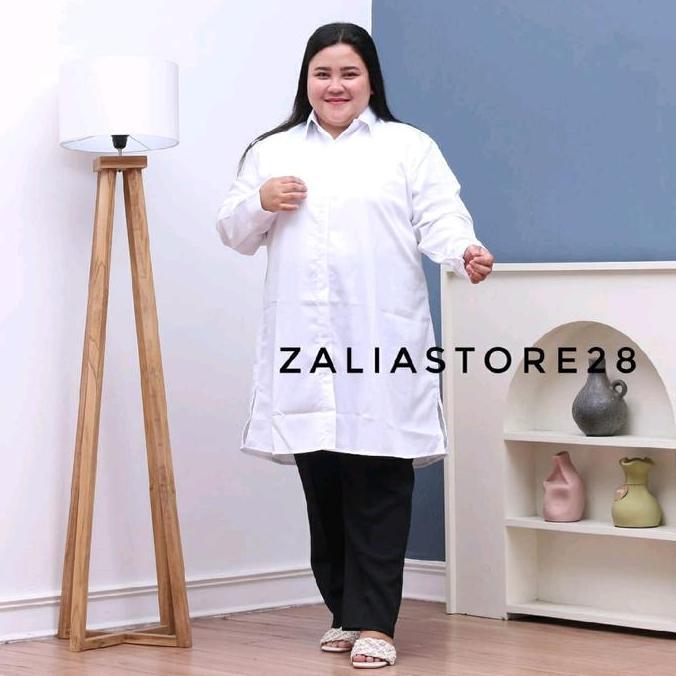 Termurah / Hot Sale Tunik Putih Wanita/ Tunik Polos Jumbo Wanita Cantik / Tunik Polos Ld 110 Cm / Tu