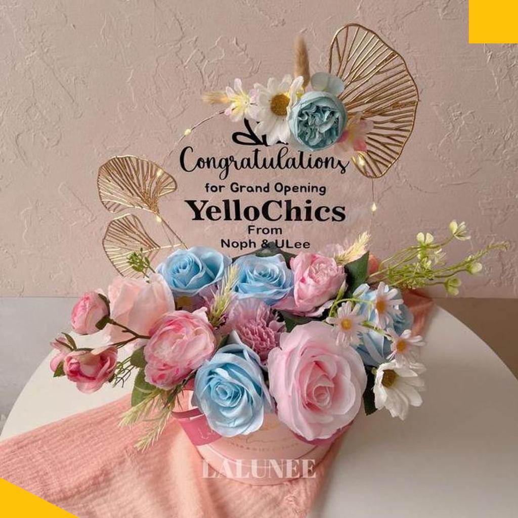 Acrylic Bloom Box Bunga Akrilik Pajangan Akrilik Store Opening Gift