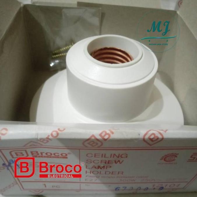 Ready Pitingan Lampu Plafon Broco 12101 (B) Fitting Lampu Plafon Besar Lux Original Kotak Lamp Putih