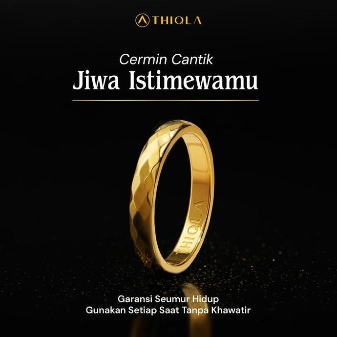 Sparkling- Thiqla - Cincin Tipis Haflasea - Cincin Kecil Elegan Mirip Cincin Emas Asli - Bisa Cincin