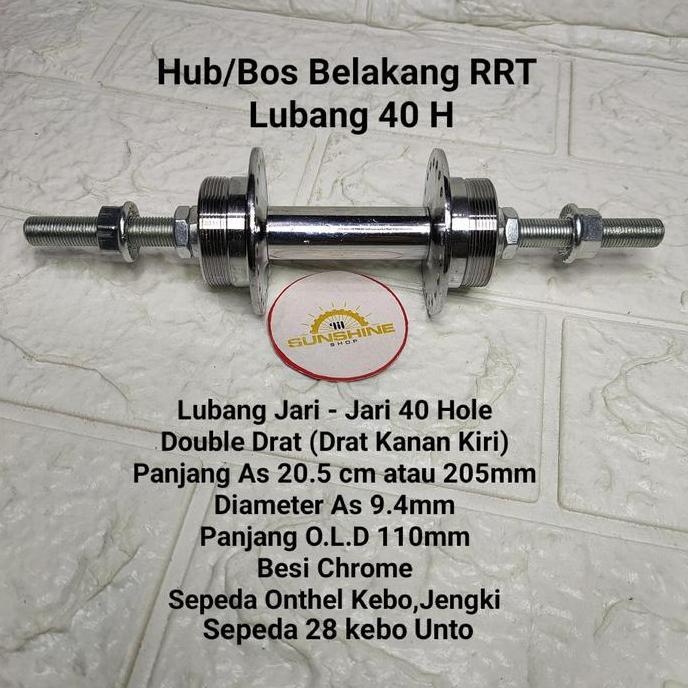 Hub Belakang 40H POLO Drat Untuk Gir Freewheel Single 1 speed Sepeda Onthel 28 Ontel 26x1 3/8 Jengki